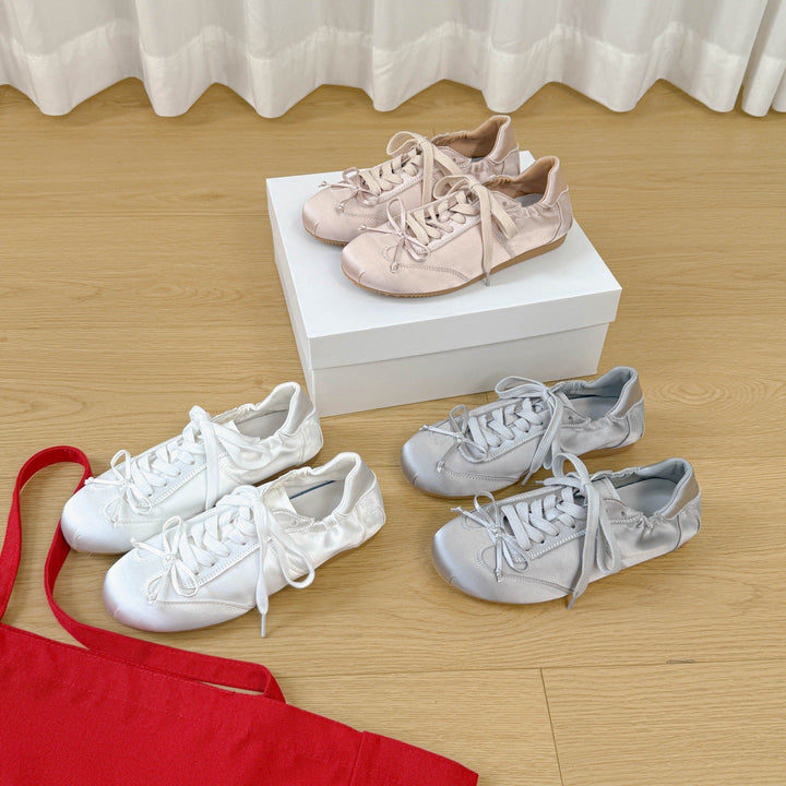 Damen Modische und komfortable Sneakers mit Satin-Oberfläche Drune