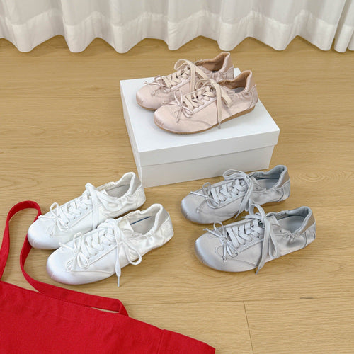 Damen Modische und komfortable Sneakers mit Satin-Oberfläche Drune