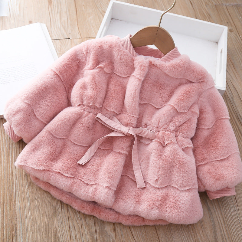 Damen kuschelige, gepolsterte Jacke mit Taillengürtel Drune