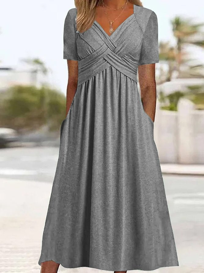 Drune | Crossover-Midikleid für stilvolle Ausstrahlung