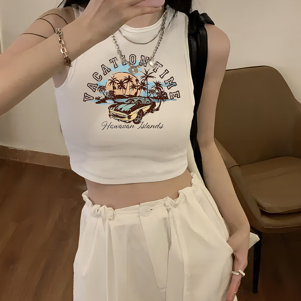 Damen Crop-Top mit kreativem Spruch und lässigem Schnitt Drune