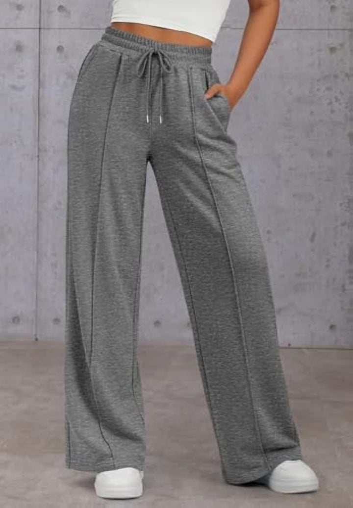 Damen Komfortable Weite Sweatpants mit elastischem Bund und praktischen Taschen Drune