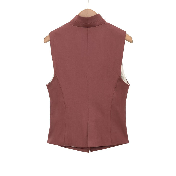 Damen ärmellose Blazerjacke mit eleganter Silhouette und feinen Details Drune