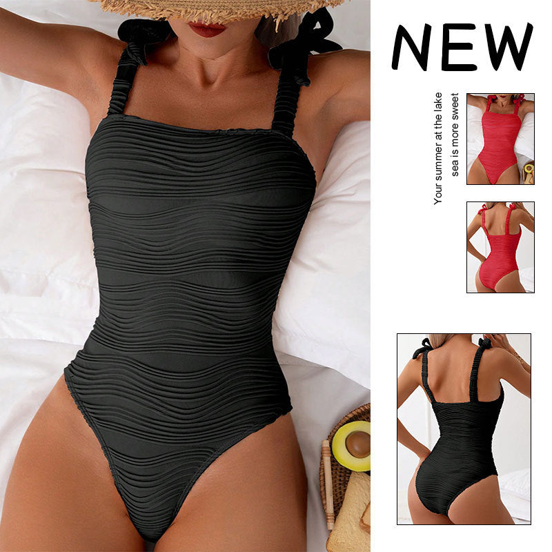 Damen Einteiler Badeanzug mit eleganter Raffung Drune
