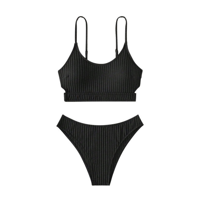 Damen Triangel-Bikini mit breiten Trägern und elegantem Rippendesign Drune
