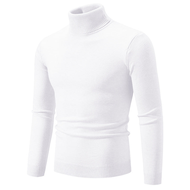 Herren nan taillierter Rollkragenpullover aus feinem Feinstrick mit geripptem Kragen Drune