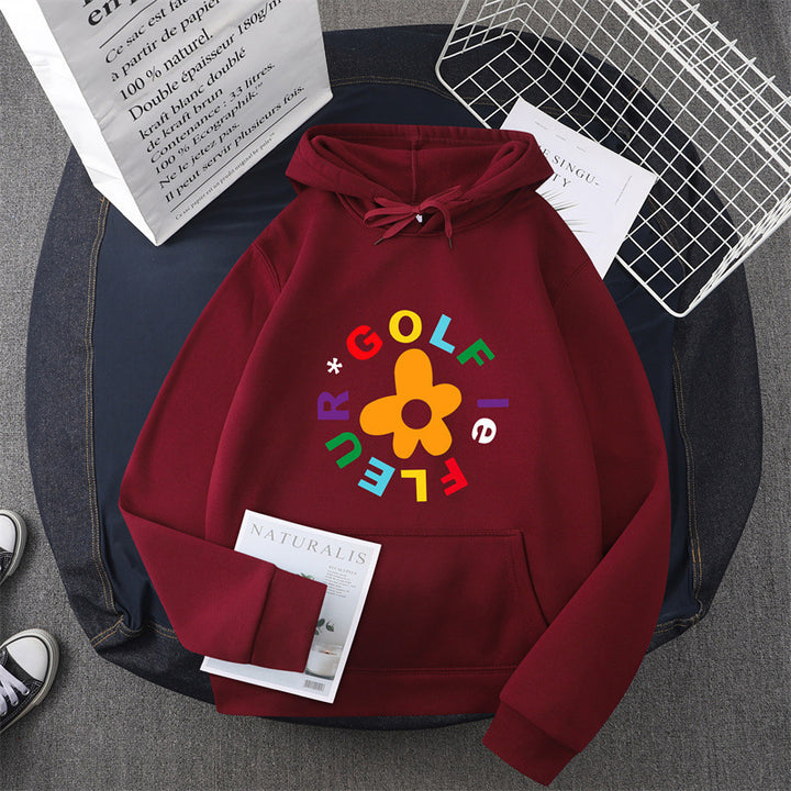 Damen Kapuzenpullover mit kreativem Blumen-Grafikdesign und bequemer Passform Drune