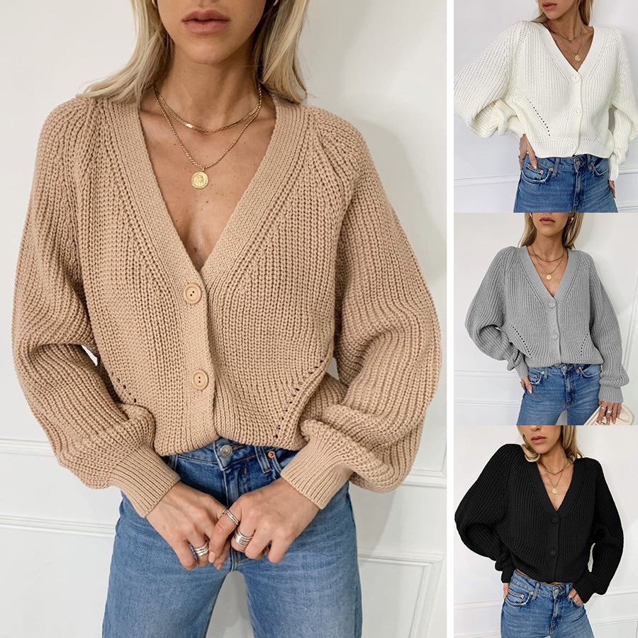 Damen Strickjacke mit oversized Schnitt und Knopfdetails Drune
