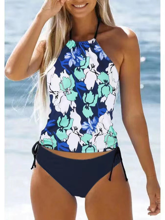 Damen Tankini mit floralem Muster und verstellbaren Trägern Drune