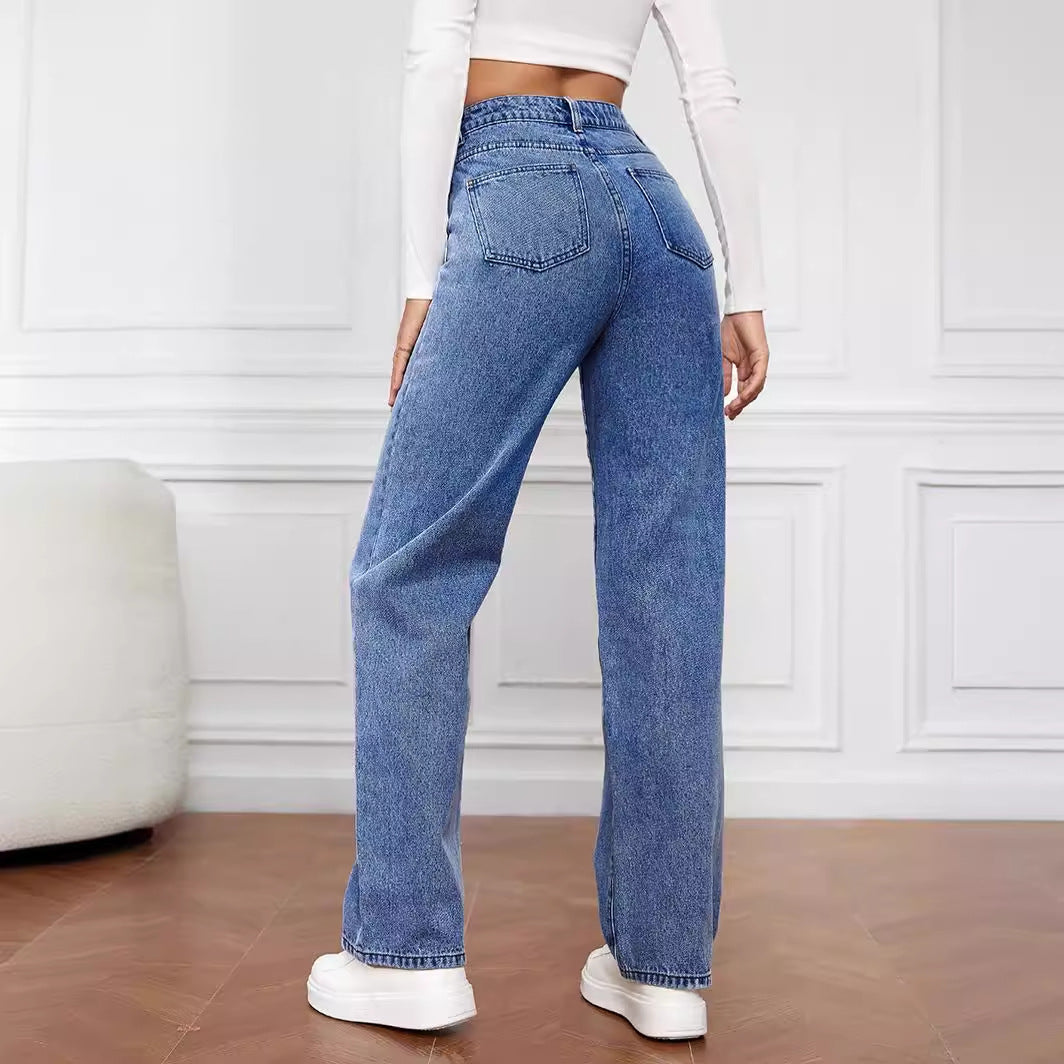 Damen Weitgeschnittene Hochbundjeans Drune