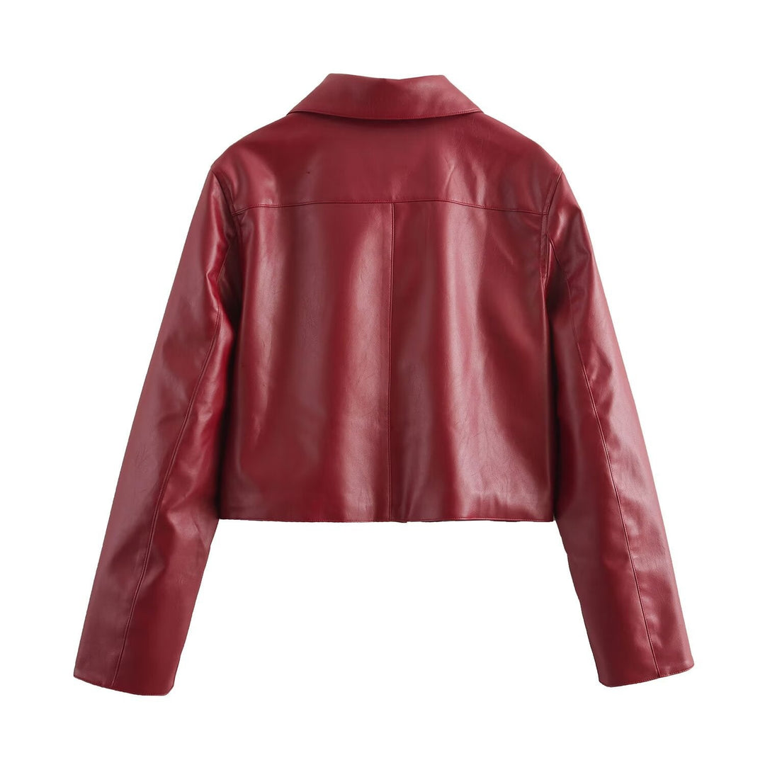 Drune | Einfarbige Lederjacke