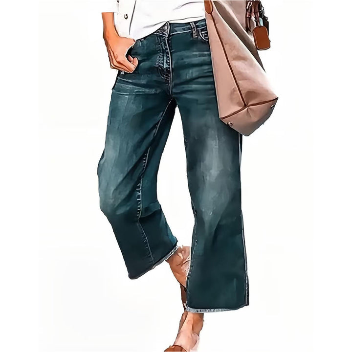 Damen Weite Beine Denim-Hose Drune