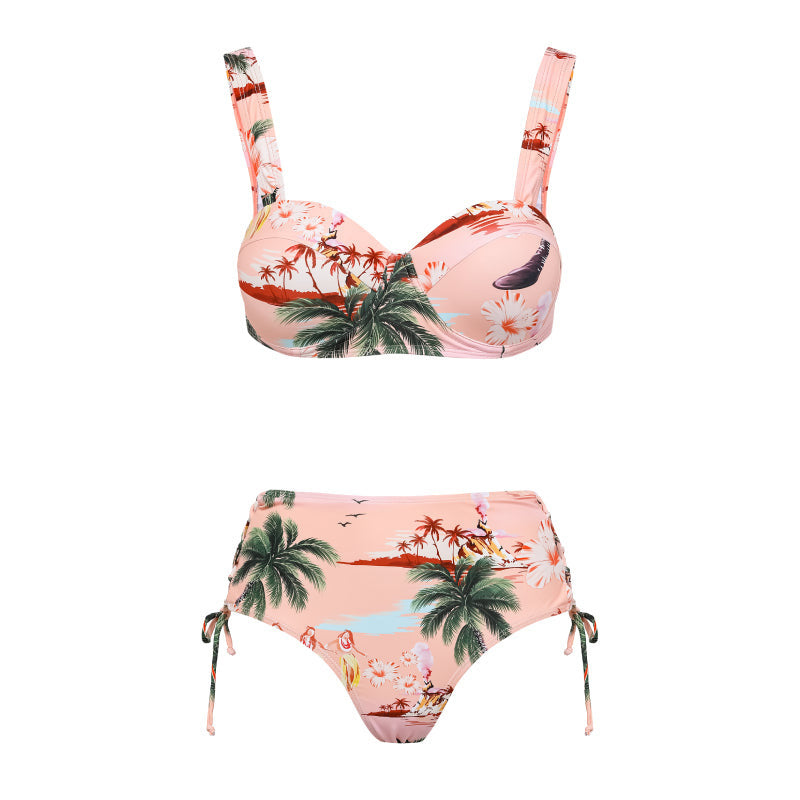 Damen Bikiniset mit hochwertigem Flowerprint und verstellbaren Trägern Drune