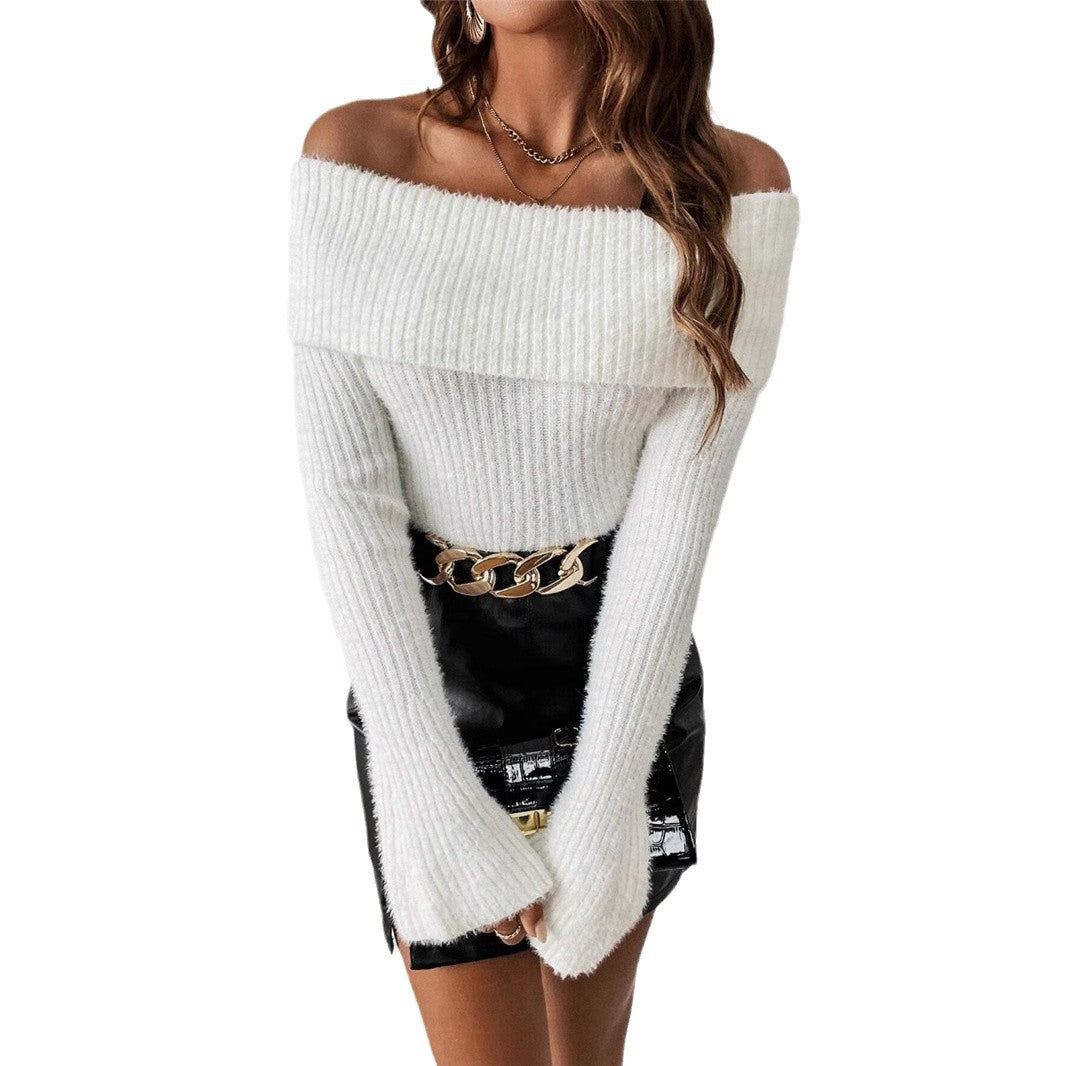 Damen Off-Shoulder Strickpullover Drune