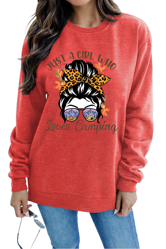 Damen Sweatshirt mit künstlerischem Campingmotiv Drune