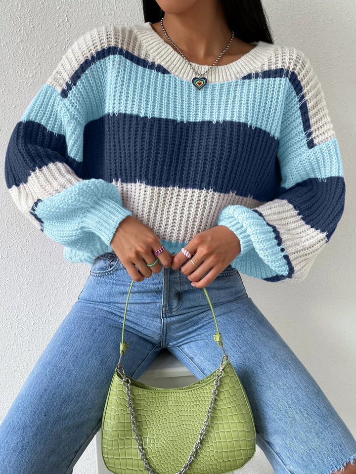 Drune | Pullover Pullover Grobstrick Übergröße Fit Langarm Freizeit Crew Neck