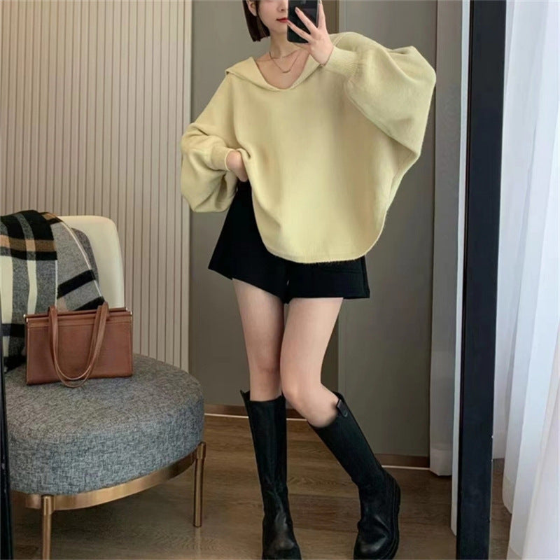Damen modischer Kapuzenpullover mit voluminösen Ärmeln und eleganter Schnittführung Drune
