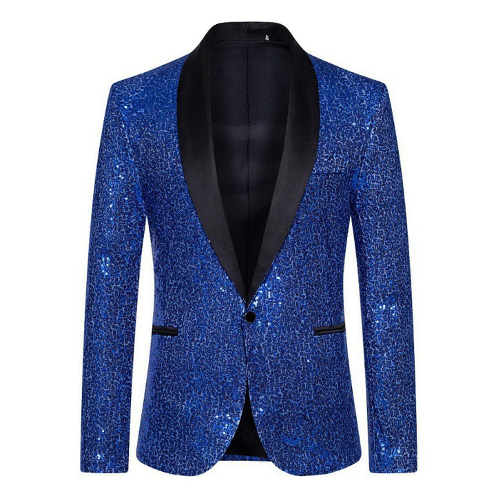 Herren glamouröser Pailletten-Blazer mit modernem Schnitt Drune