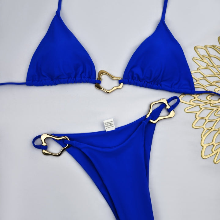 Damen Triangel-Bikini mit elegantem Gold-Details Drune