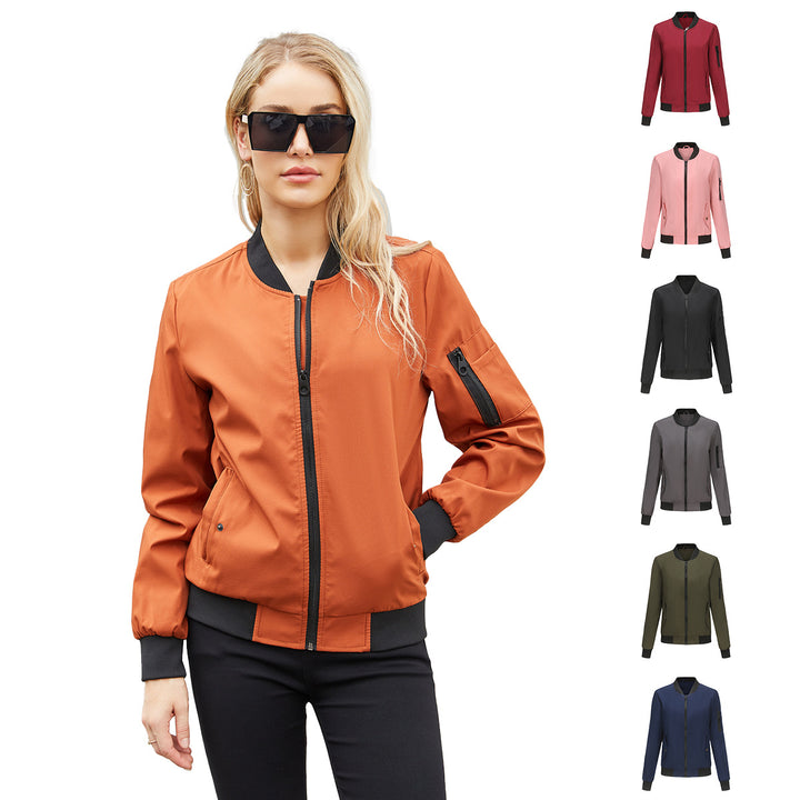 Damen nan leichte Bomberjacke mit Ärmeltasche, kontrastbündchen und sportiver Passform Drune