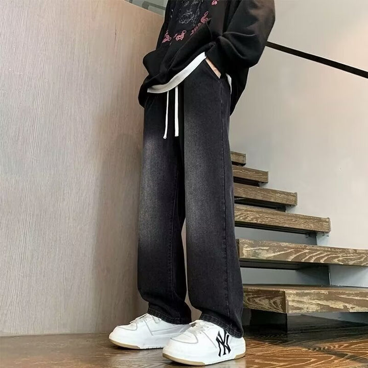 Herren lässige Weite Denim-Hose mit modernem Schnitt Drune