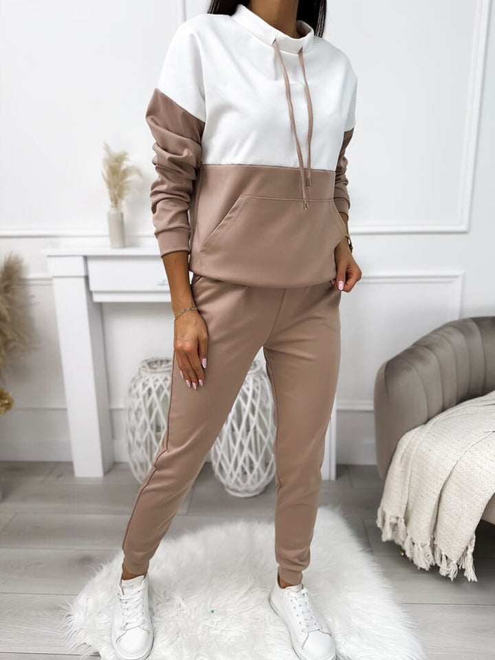 Damen Sportliches Lounge-Set mit Kapuze und Elastischem Bund Drune