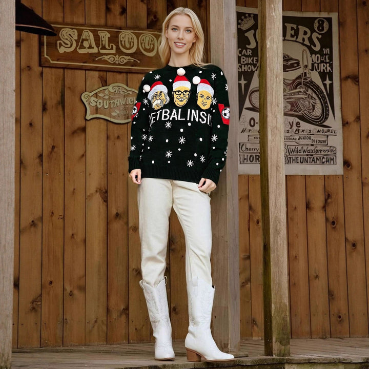 Damen sportlicher Pullover mit Fußballmotiv Drune