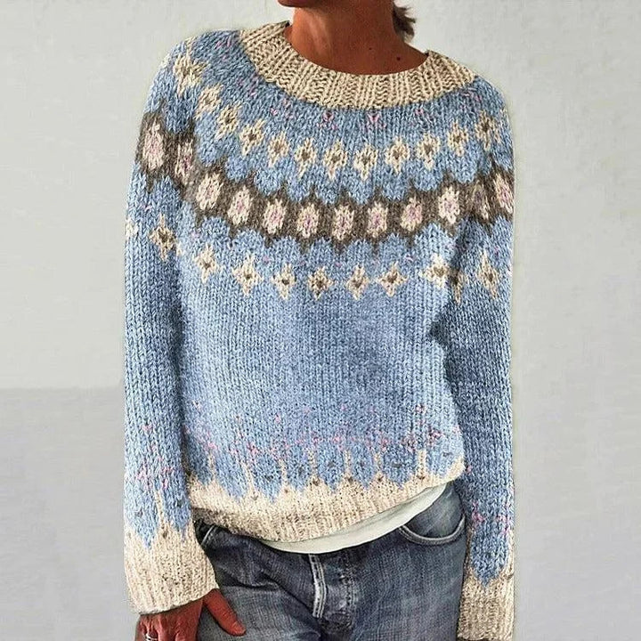 Damen Strickpullover mit lebhaftem Muster und komfortablem Schnitt Drune