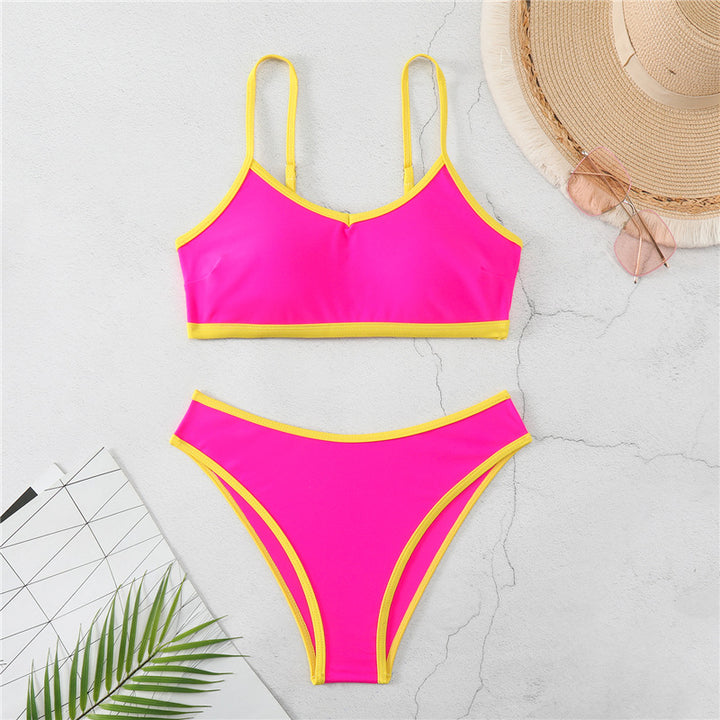 Damen Triangel-Bikini mit elastischem Bund und stylischem Kontrast Drune