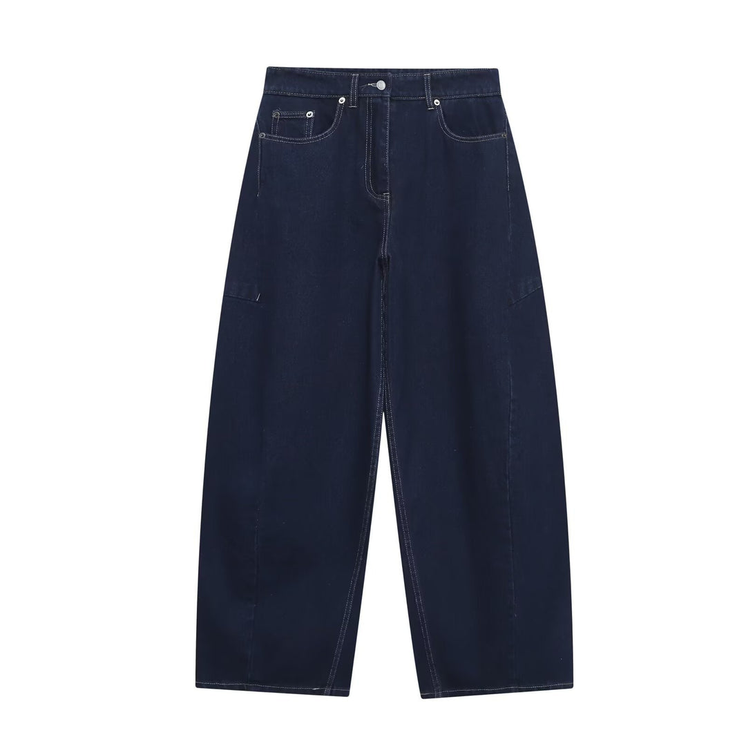Damen weite Jeans im modernen Schnitt mit angesagten Cargo-Taschen Drune