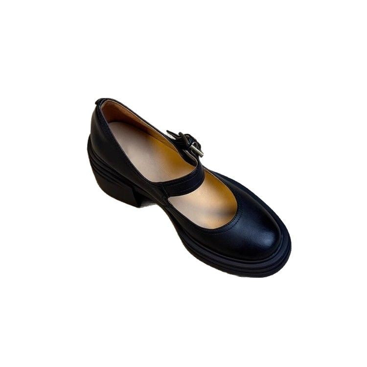 Damen Chunky Heel Mary Jane Kleid Schuhe mit verstellbarem Schnallen Drune