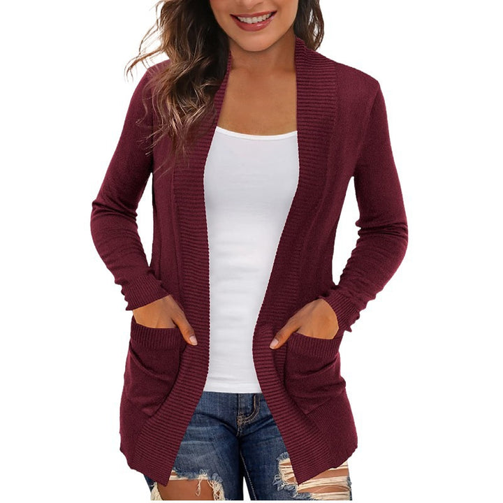 Damen Langärmliger Strickmantel Drune