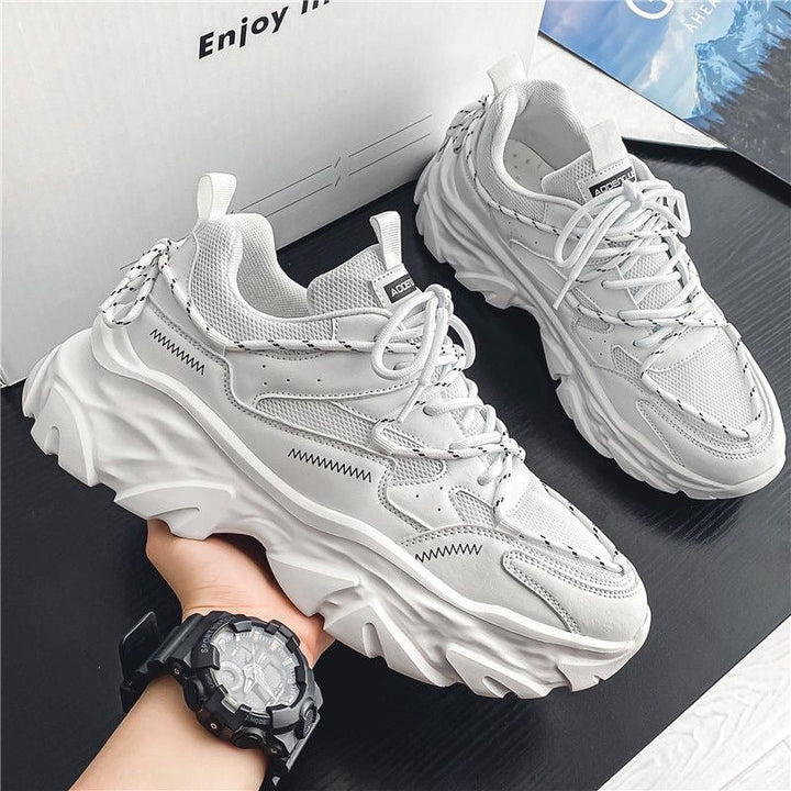 Damen modische Chunky Sneakers mit atmungsaktiver Oberflächenstruktur und verstärktem Fersenbereich Drune