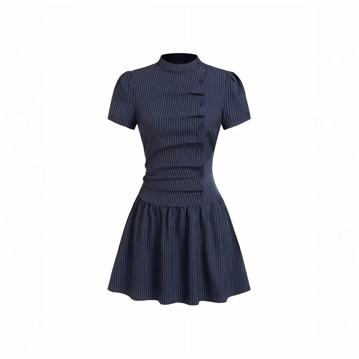 Damen Minikleid mit Knopfdetails und gerafftem Schnitt Drune