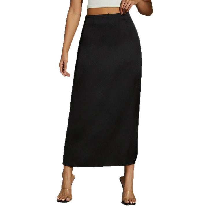 Damen Maxirock mit hohem Schlitz und seidigem Finish Drune