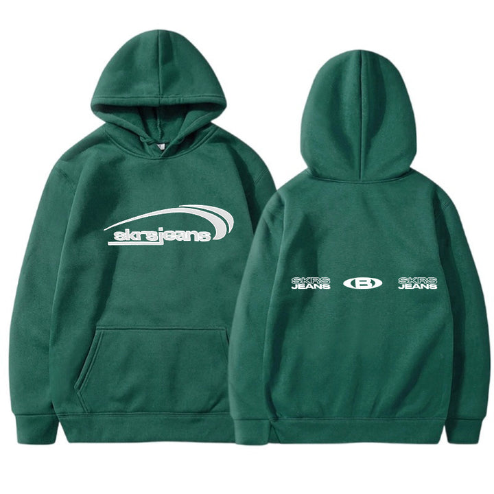Damen Kapuzensweater mit modernem Logo-Design und praktischen Kängurutaschen Drune