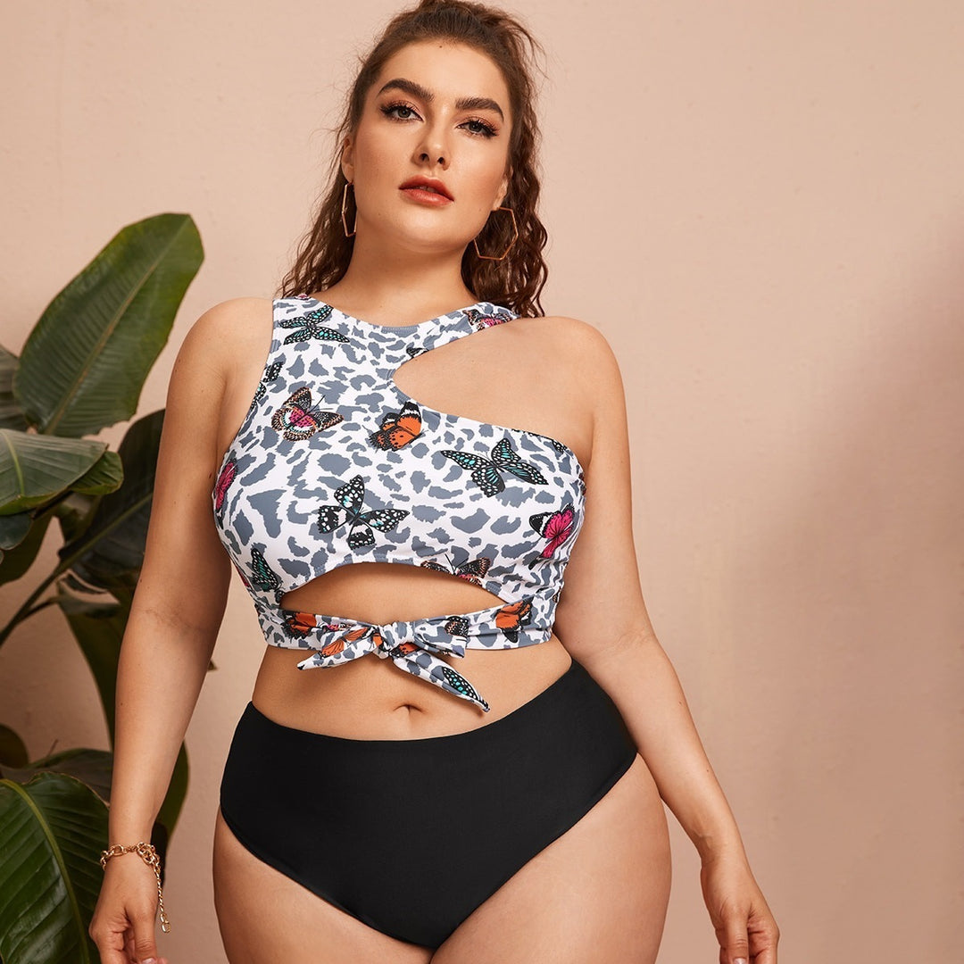 Damen Crop-Bikini-Oberteil mit modischem Bindedesign Drune