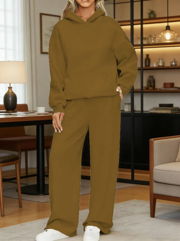 Damen nan kuscheliges Oversize Hoodie und weite Jogginghose Set Drune