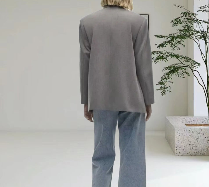 Damen Oversized Blazer mit eleganter Silhouette und dekorativen Knöpfen Drune