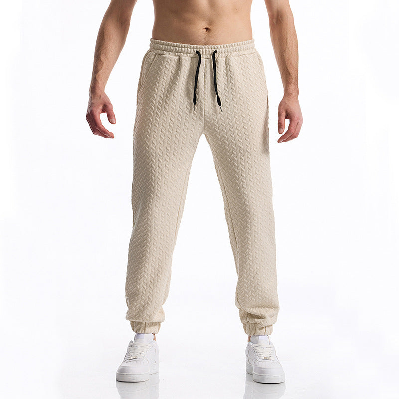 Herren bequeme Freizeithose mit elastischem Bund und Strukturmuster Drune