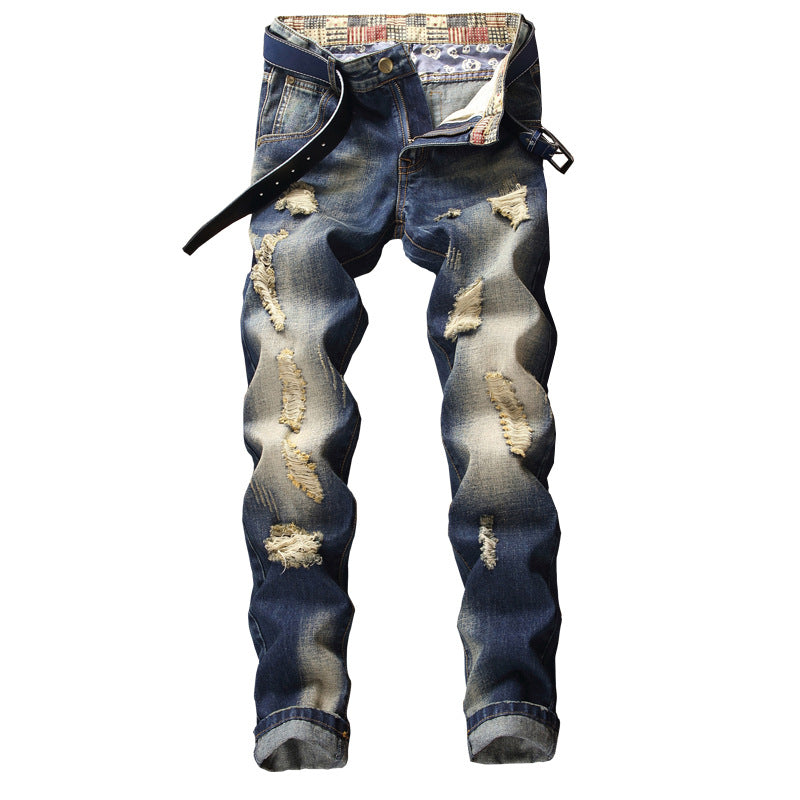 Herren Destroyed Jeans Drune