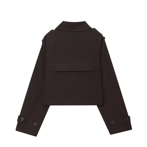 Damen Modische Kurzjacke im doppelten Knopfdesign Drune