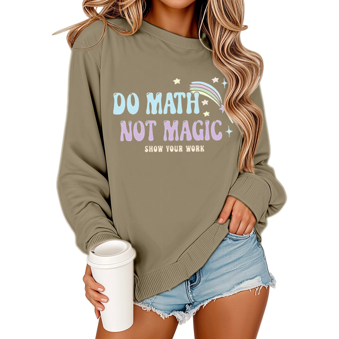 Damen Sweatshirt mit motivierendem Mathematikdruck und lässigem Schnitt Drune