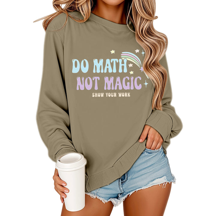 Damen Sweatshirt mit motivierendem Mathematikdruck und lässigem Schnitt Drune
