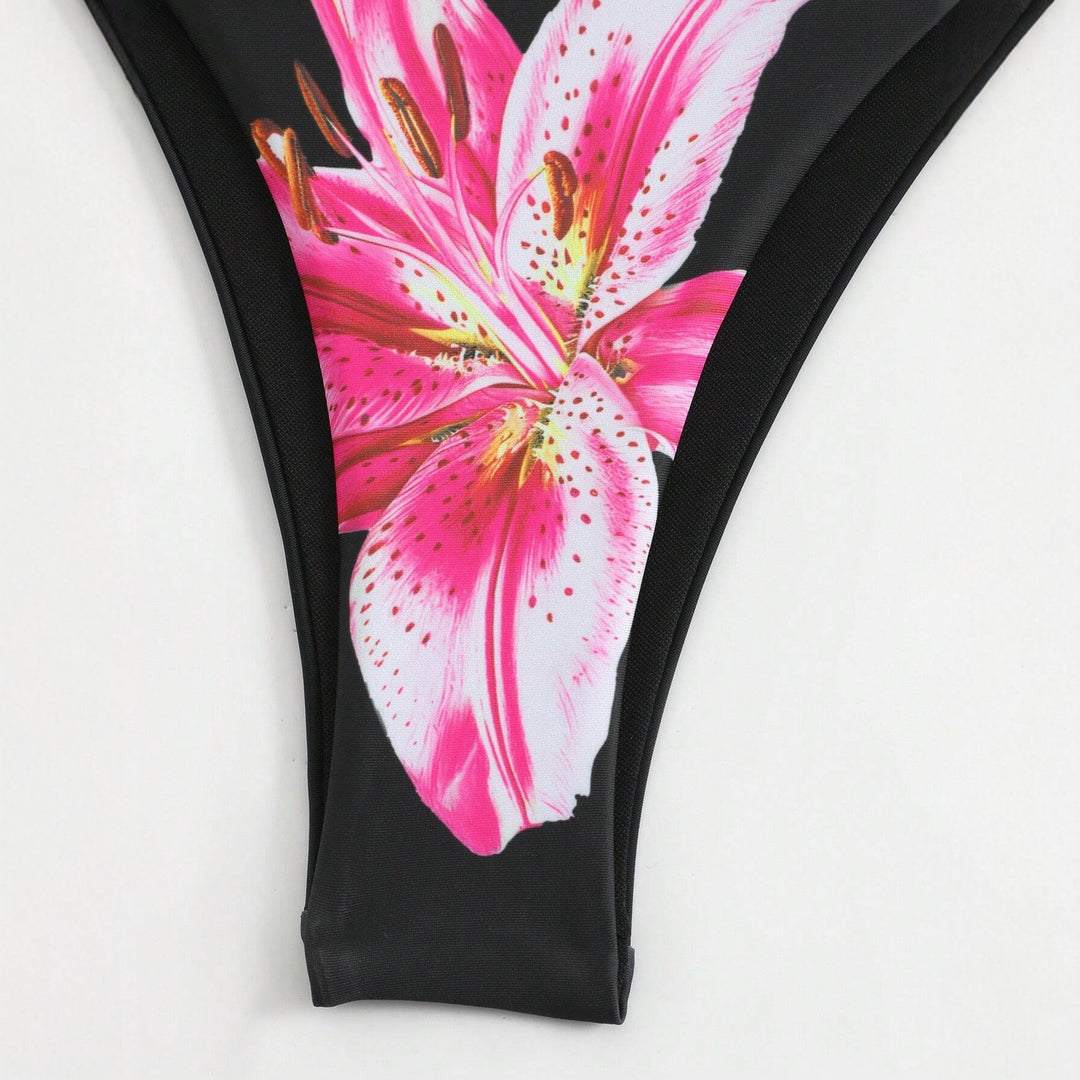 Damen Bikiniset mit floralem Wickelrock Drune