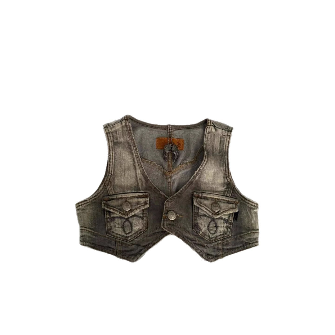 Damen Jeansweste mit Taschen Drune