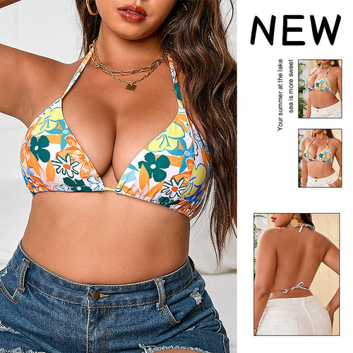 Damen Triangel-Bikini-Oberteil mit floralem Design Drune
