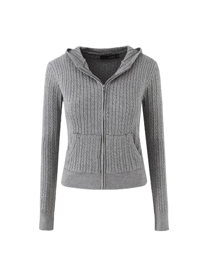 Damen Freizeit-Hoodie mit strukturierter Oberflächenverarbeitung und praktischen Taschen Drune