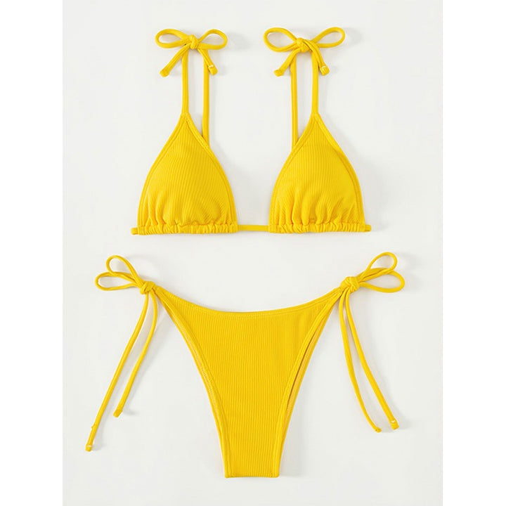 Damen Triangel-Bikini-Set mit Schnürausschnitt und hohem Beinausschnitt Drune