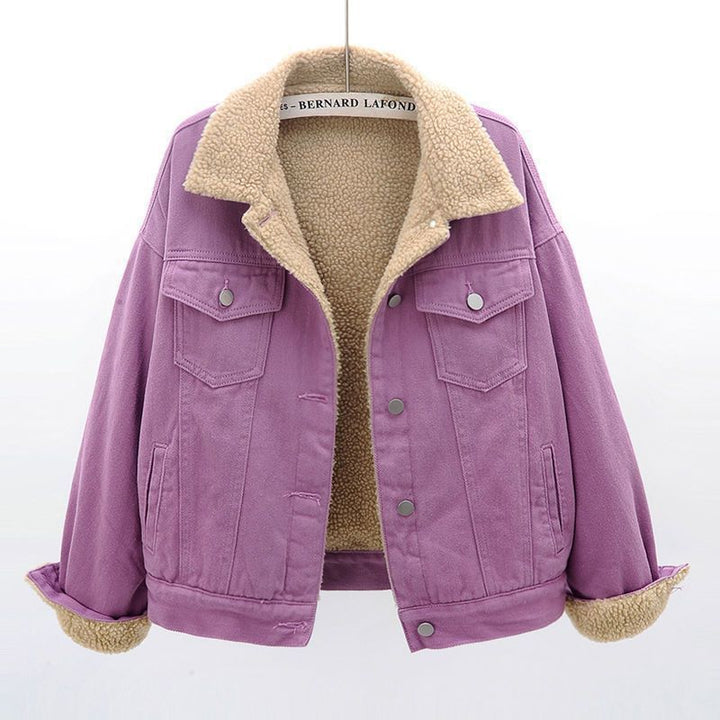 Damen Jeansjacke mit warmem Innenfutter und praktischen Brusttaschen Drune